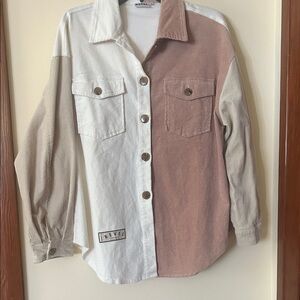 Two-Tone Button-Up Women’s Female Men’s REVEL Shirt Size Small Medium Large